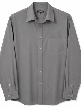 George Men’s Gray Long-Sleeve Dress Shirt 16.5 L/G